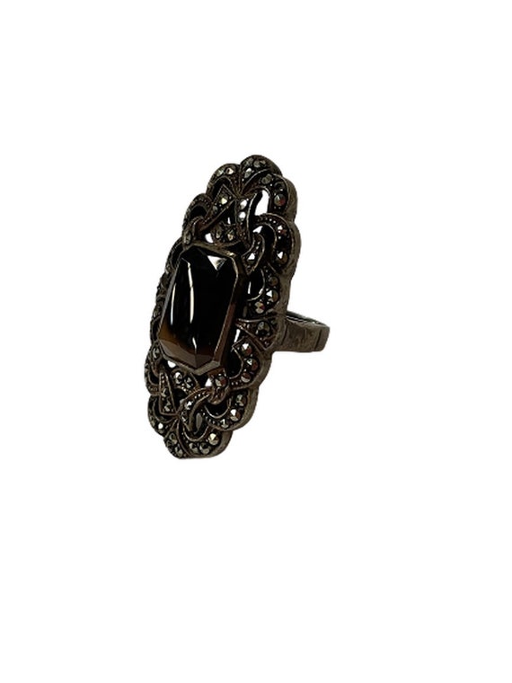 Ornate Sterling Silver and Marcasite Ring