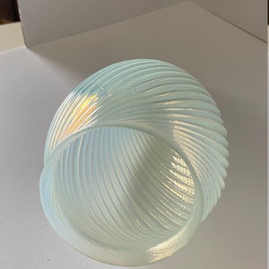 1960s Vintage Opalescent Swirl Glass Bullet Ceiling Light Shade/ Globe with Silver Fitter image 5