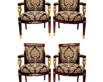 Set of Four Antique Regency Style Armchairs