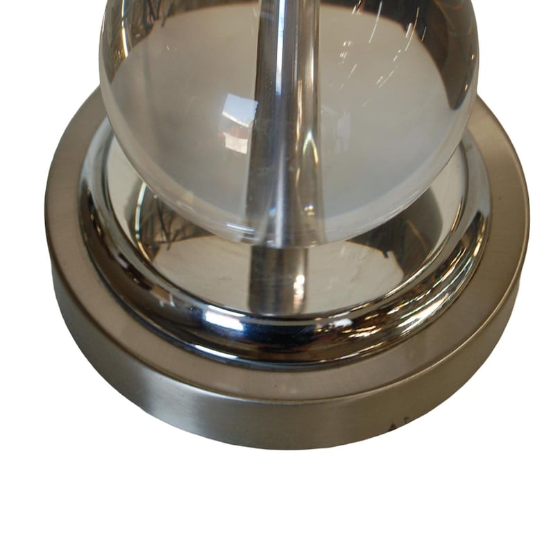Large Stacked Three Large Crystal Ball Table Lamp image 5