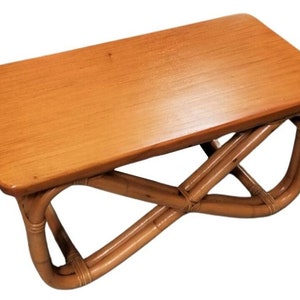 Restored Paul Frankl Double Strand Figure Eight Legs Mahogany Coffee Table image 1
