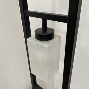 Asian Inspired Modernist Floor Lamp with Chrome Base image 3