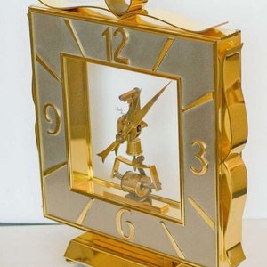 Kieninger & Obergfell German Regency Brass Mantel Clock image 4