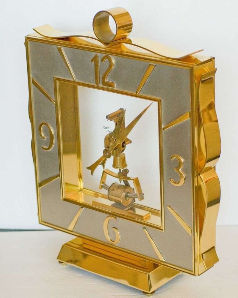 Kieninger & Obergfell German Regency Brass Mantel Clock image 4