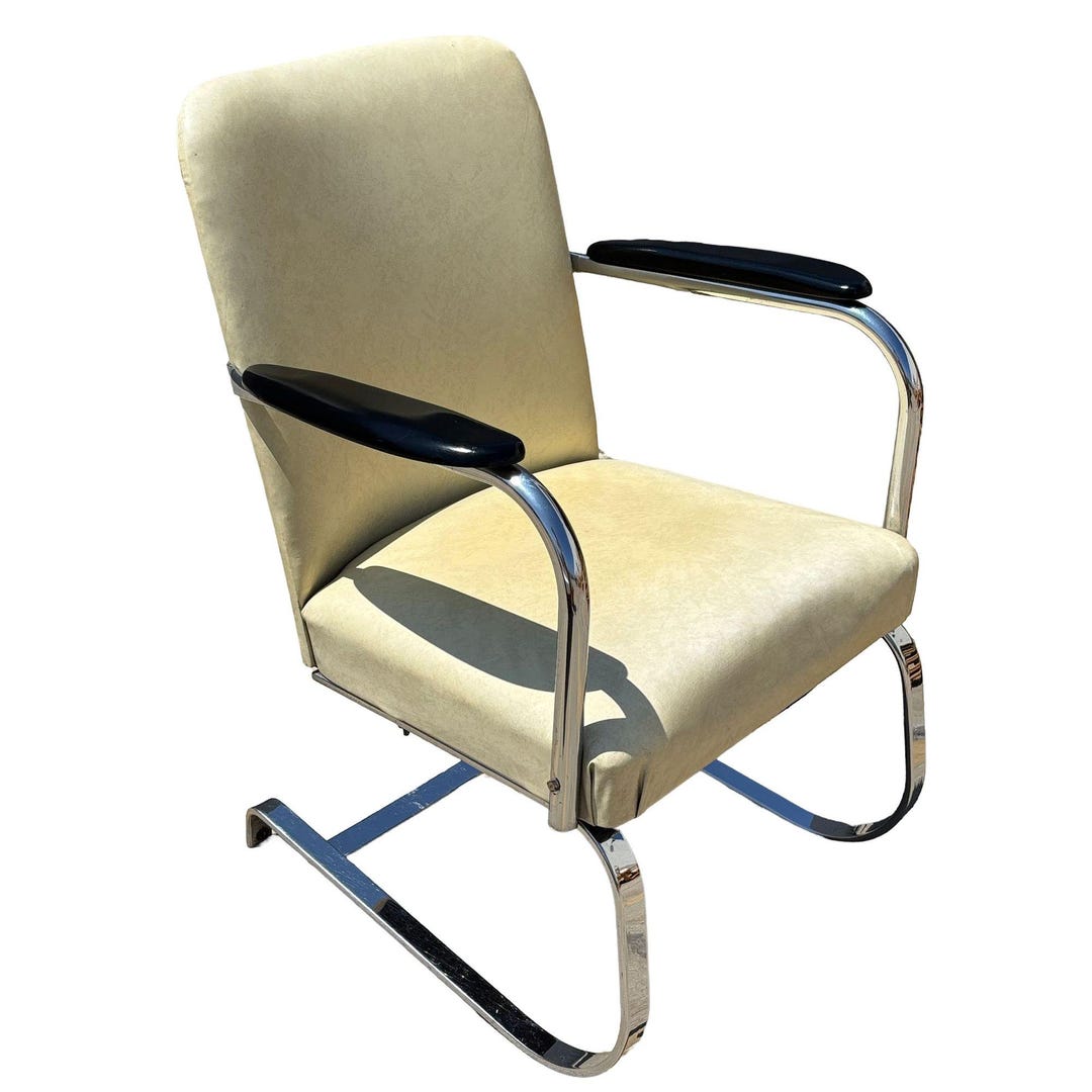 Springer Rocking Chair Art Deco Chrome & Vinyl Springer Rocking Chair by Kem Weber for Lloyd ...