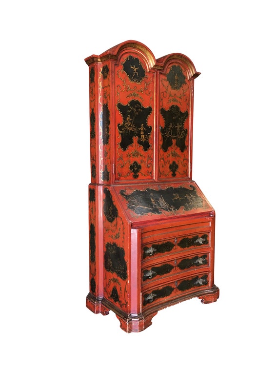 Hollywood Regency Secretary Desk Secretaire Bookcase W Secretary Desk Secretaire Bookcase