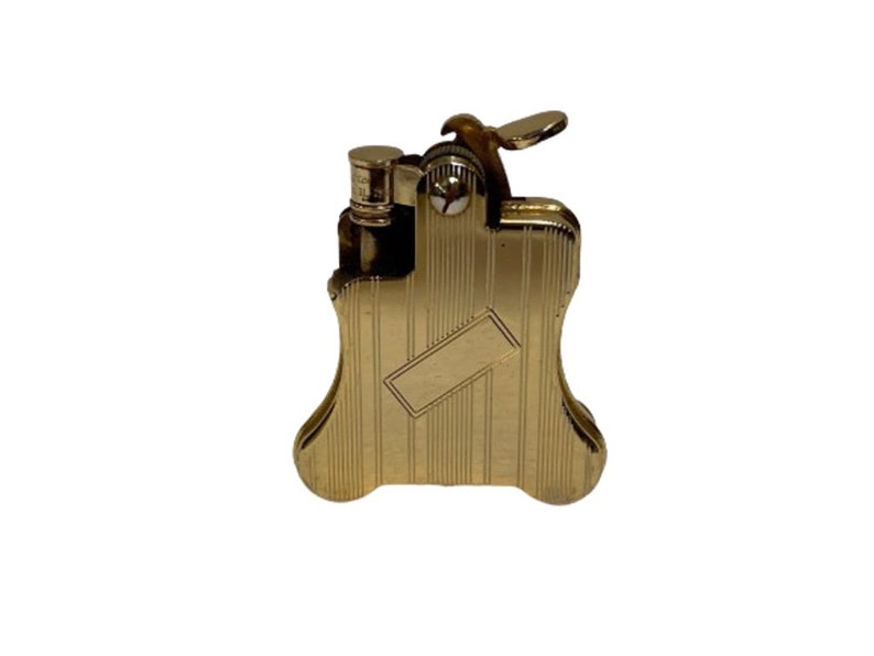 Gold Plated Ronson Banjo Stylish Design Petrol Lighter, Japan image 1