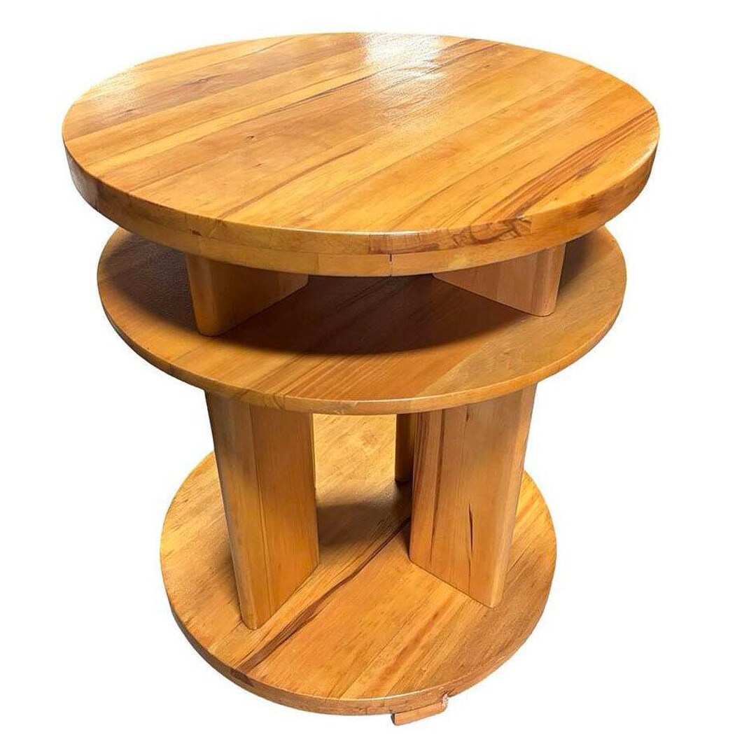 Art Deco 3- Tier Lamp Walnut Side Table by Gilbert Rohde for Brown
