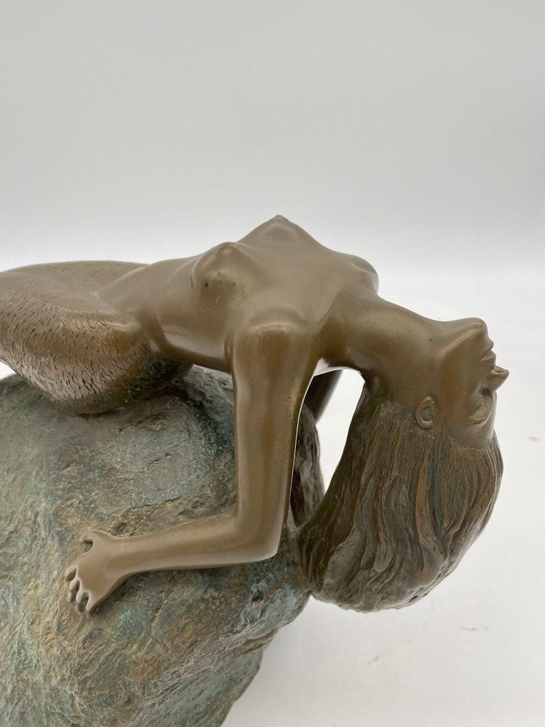 Bronze Mermaid Siren Statue on Beach Rock by James Siebert image 5