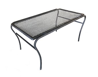 Iron and Mesh Low Outdoor/Patio "U" Leg Coffee Table by Woodard