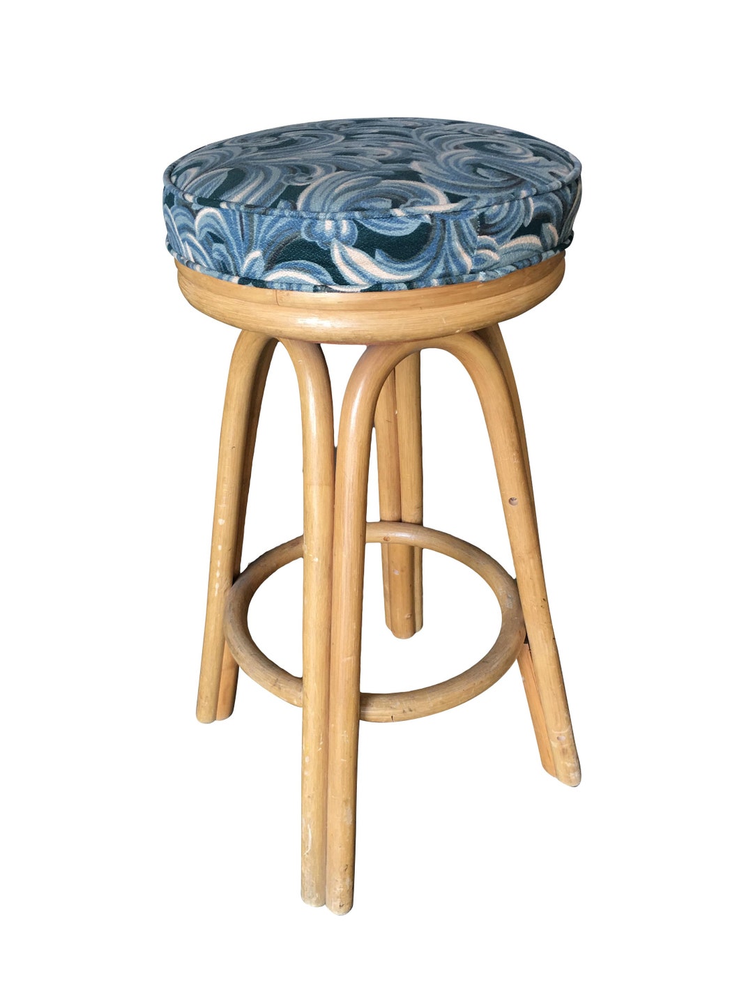 Rattan Backless Bar Stools Canada Restored Single Stand Arched