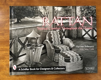 Signed "Rattan Furniture" 1st Edition Coffee Table Book by Harvey Schwartz