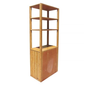 Restored Rattan & Mahogany Display Curio Cabinet Etagere image 3