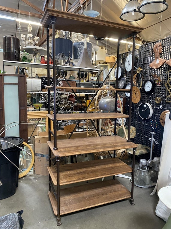 Industrial French Narrow Library Iron Book Shelf Etagere Etsy