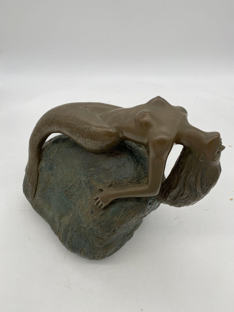 Bronze Mermaid Siren Statue on Beach Rock by James Siebert image 4
