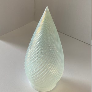 1960s Vintage Opalescent Swirl Glass Bullet Ceiling Light Shade/ Globe with Silver Fitter image 1