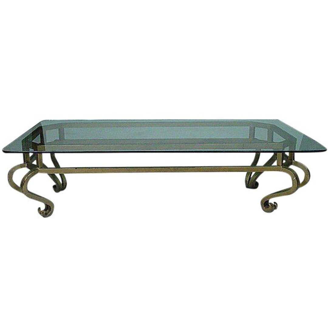 1960's Hollywood Regency Gilt Metal Coffee Table - Etsy