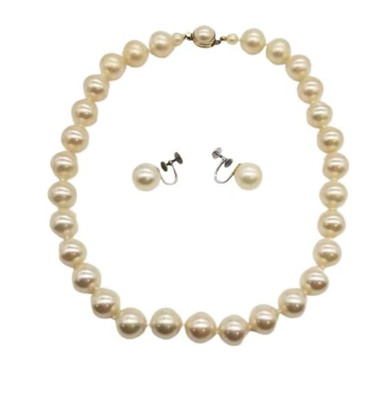 Marvella Faux Pearl Necklace and Earrings Set