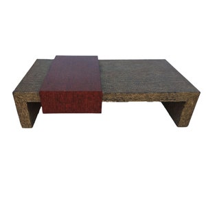 Two-Tone Cubist Style Side Table And Coffee Table Set image 3