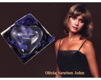 Olivia Newton-John Gift Acrylic Heart For Crew Memebers