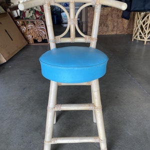 Restored Rattan Bar Stools with Hour Glass Seat Back, Set of 6 image 4