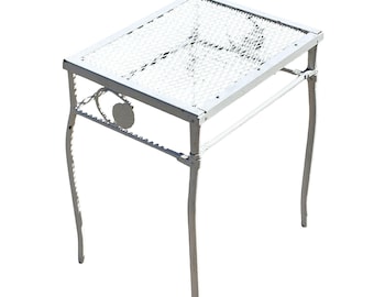 Mid-Century Wrought Iron Outdoor/ Patio Scrolling Side Table by Woodard