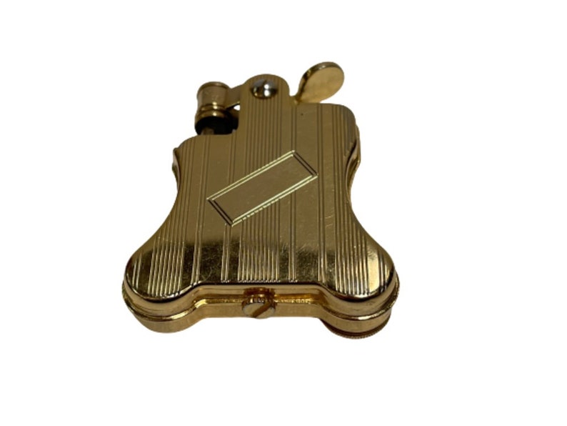 Gold Plated Ronson Banjo Stylish Design Petrol Lighter, Japan image 9