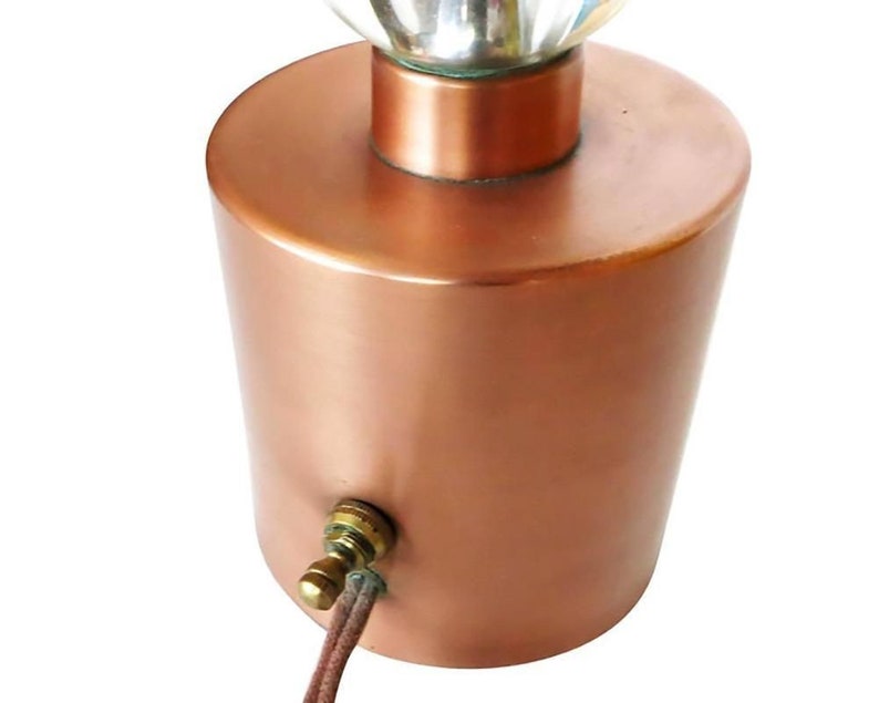 Copper Mid-Century Torchière Table Lamps, Pair image 8