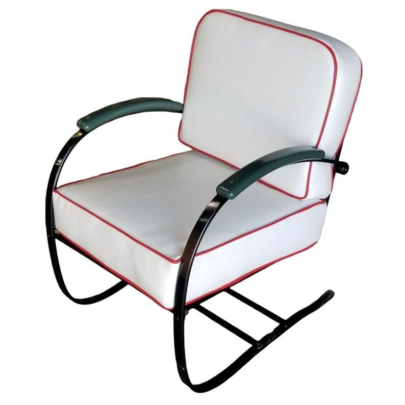 Wolfgang Hoffmann Custom Green and Black Springer Chair for Howell image 3