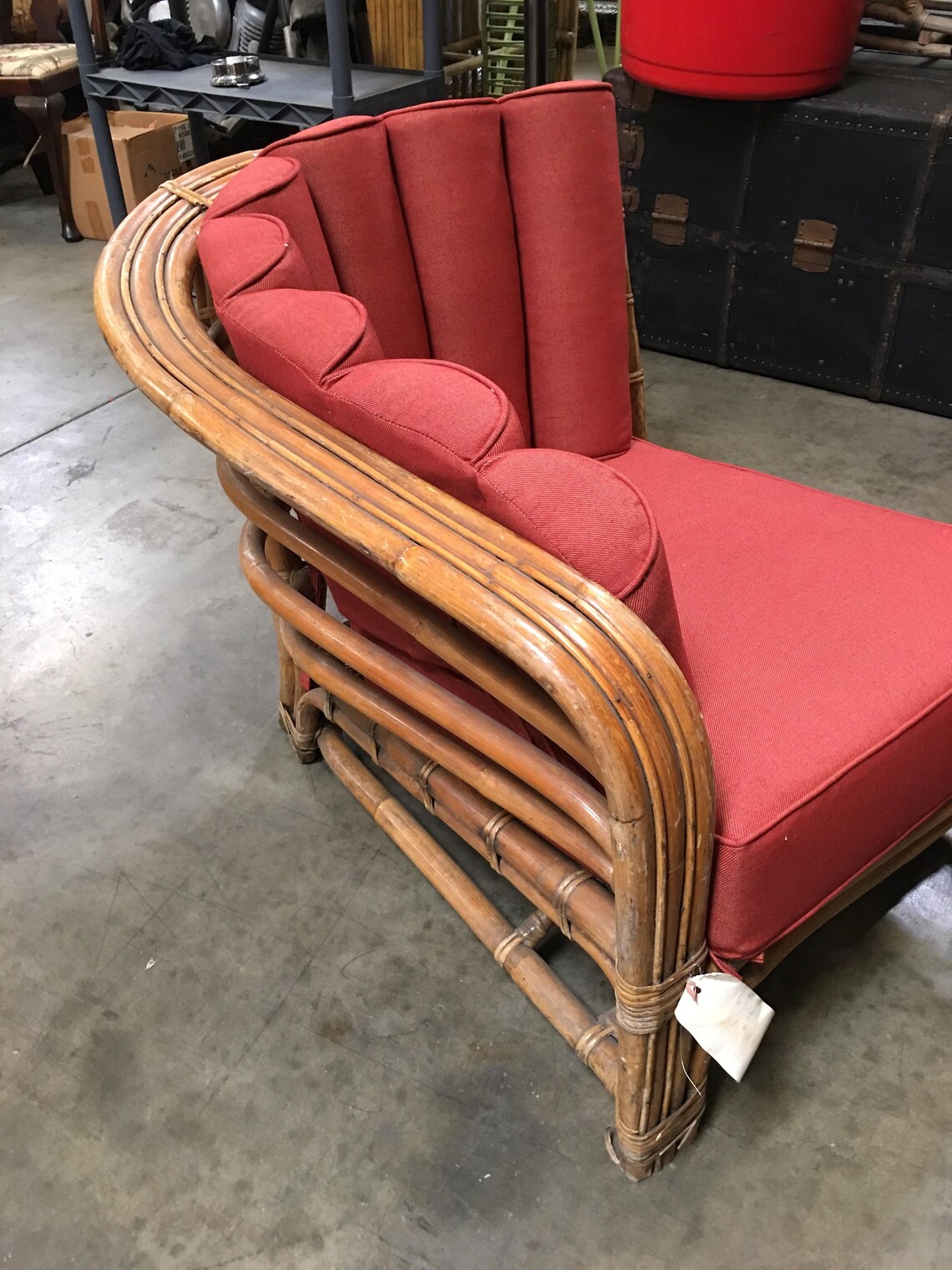 Restored Art Deco Rattan Shell Back Rattan Sectional Loveseat Etsy