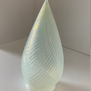 1960s Vintage Opalescent Swirl Glass Bullet Ceiling Light Shade/ Globe with Silver Fitter image 3