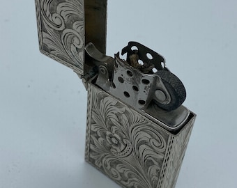 Mid Century 800 Silver Hand Engraved Zippo Lighter - Etsy