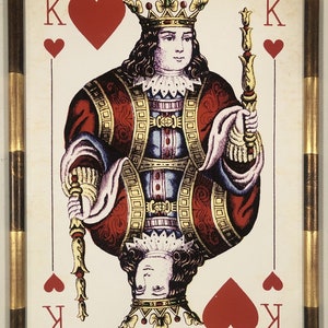 King and Queen of Hearts Playing Card Artwork, Pair Framed image 3