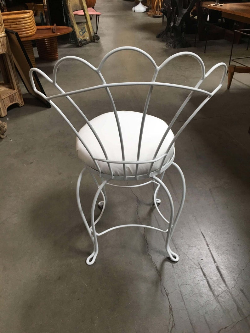 Mathieu Mategot Inspired French Wrought Iron Fan Back Patio Chairs, Set of Four image 6