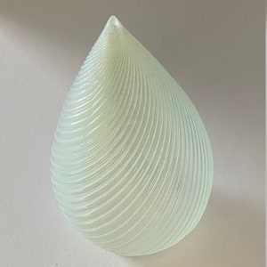 1960s Vintage Opalescent Swirl Glass Bullet Ceiling Light Shade/ Globe with Silver Fitter image 2