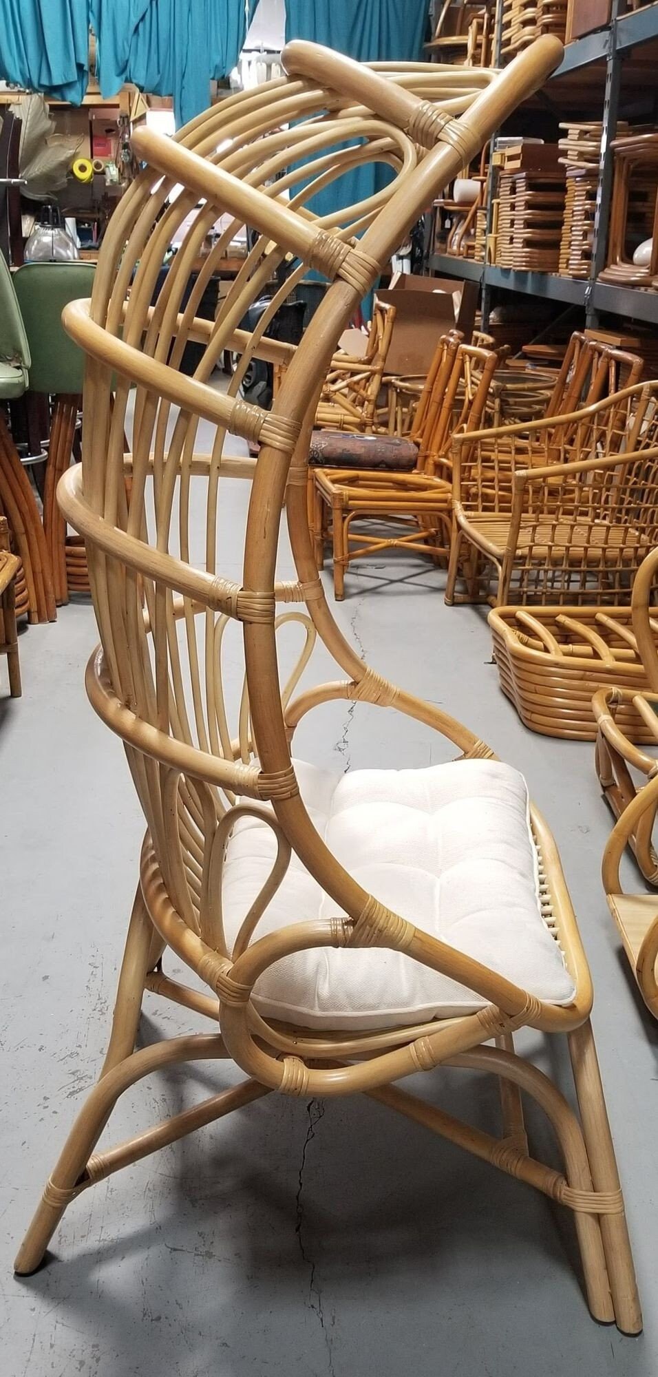 Rattan Cocoon Chair With Cushion Etsy