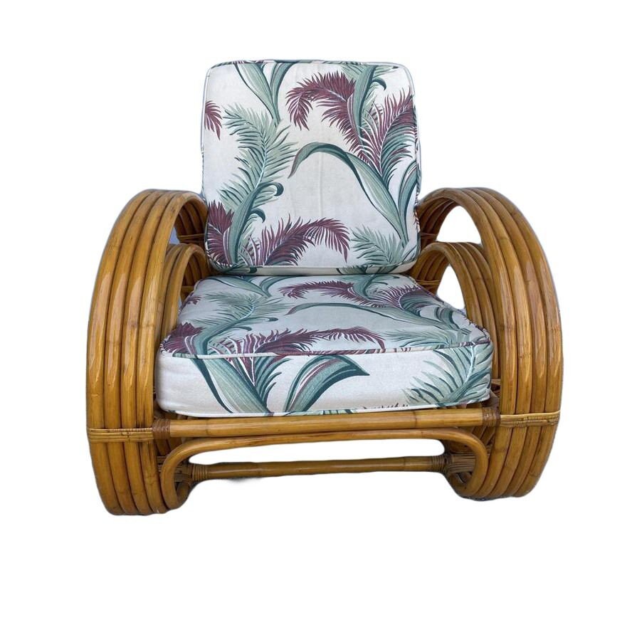 Restored Double Half Moon Rattan Four strand Lounge Chair Etsy