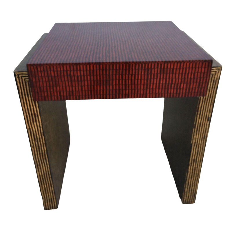 Two-Tone Cubist Style Side Table And Coffee Table Set image 6
