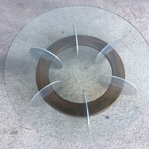 Knut Hesterberg inspired Round Walnut and Stainless Steel Coffee Table image 7