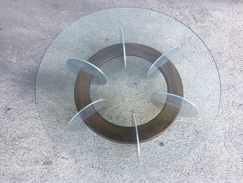 Knut Hesterberg inspired Round Walnut and Stainless Steel Coffee Table image 7
