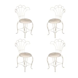 Mathieu Mategot Inspired French Wrought Iron Fan Back Patio Chairs, Set of Four image 1