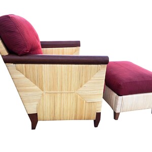Donghia Rattan Lounge Chair & Ottoman by John Hutton, The Merbau Collection image 3
