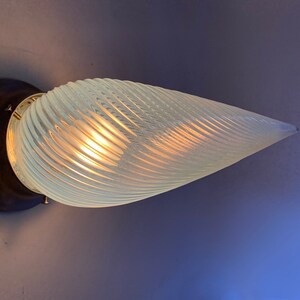 1960s Vintage Opalescent Swirl Glass Bullet Ceiling Light Shade/ Globe with Silver Fitter image 7