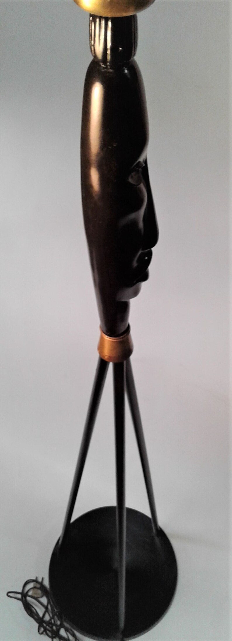 Mid-Century Frederic Weinberg Floor Lamp Mask Man Ray Tiki image 5