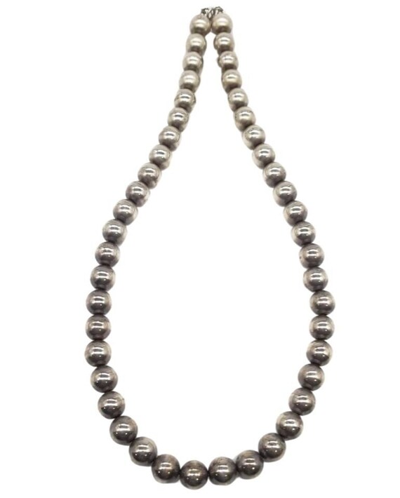 1960s Sterling Silver Beaded Necklace