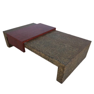 Two-Tone Cubist Style Side Table And Coffee Table Set image 4