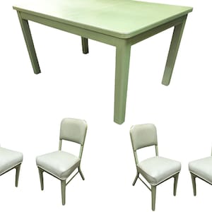 Mid Century Steelcase Tanker Dining Table and Chairs Set image 1