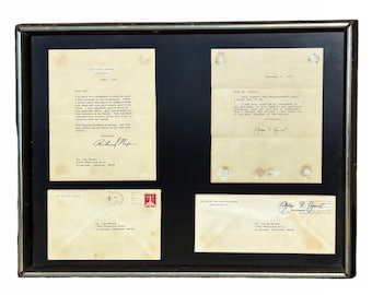 Framed Richard Nixon & Spiro Agnew Watergate Letters 1973