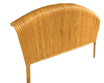 Restored Rattan Paul Frankl Fanback King Size Headboard