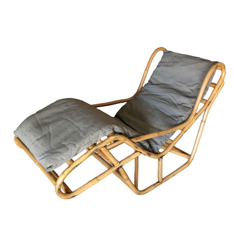 Restored Single-Strand Two-Position Rattan Chaise Lounge image 3